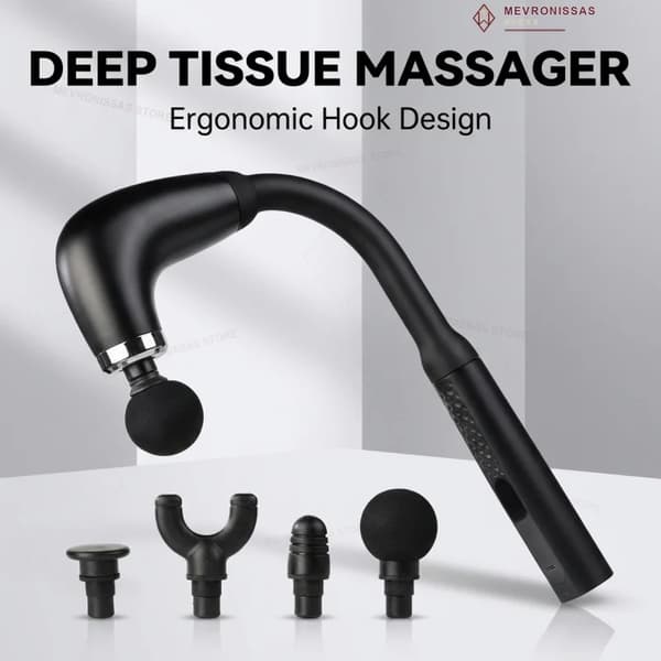 Massagepistol, 9 justerbare tilstande, USB-opladning,sort