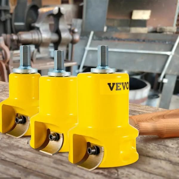 Tenon Cutter, Premium Aluminium & Stål, Dobbelt Buede Klinger,Rød
