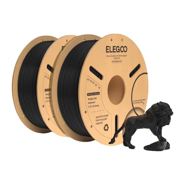 PLA+ Filament, 1,75 mm, Høj Styrke og Stødmodstand,Sort 2kg