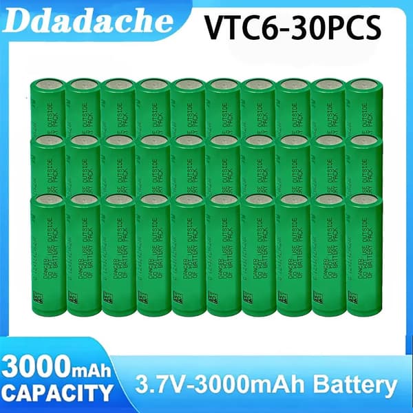 Lithium-ion batteri, 3000mAh kapacitet, 3.7V spænding,3.7 V-d, 30PCS