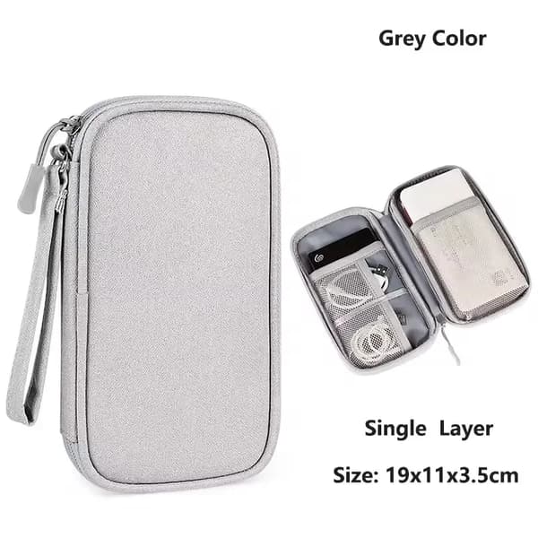 Kabelorganisator, Vandtæt Design, Multi-Lag Opbevaring,Enkeltlag Grey