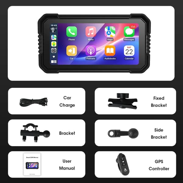 Motorcykel GPS-navigation, trådløs CarPlay, Android Auto-support,Carplay Pro