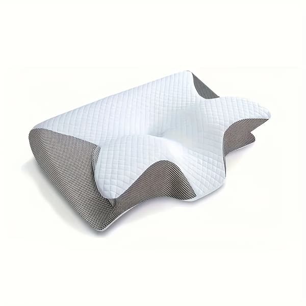 Memory Foam Cervikal Pude, Ergonomisk Design, Kontureret Støtte,Lys Grå
