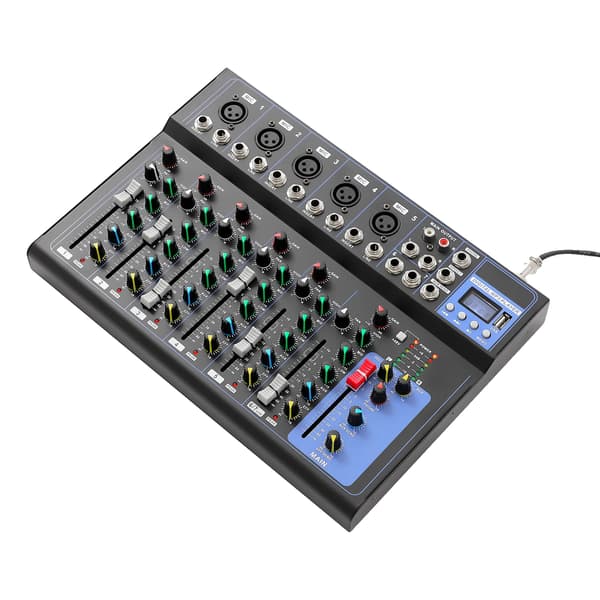 Lydmixer, 7-kanals, med USB- og Bluetooth-forbindelse,sort