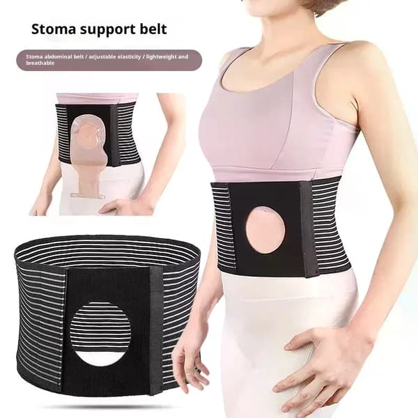 Ostomy Stödrem, Andningsbart Tyg, Justerbar Passform,L