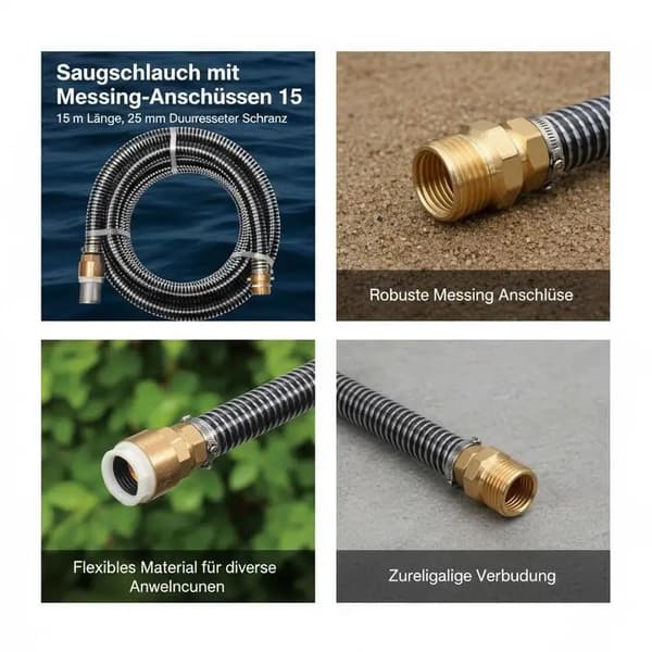 Vattenslang, hållbar plast, inkluderar mässingskopplingar,armégrön