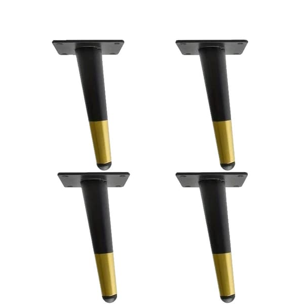 Møbelben, Solid Metal, Mid-Century Modern Design,4stk17cmSortGuldOb