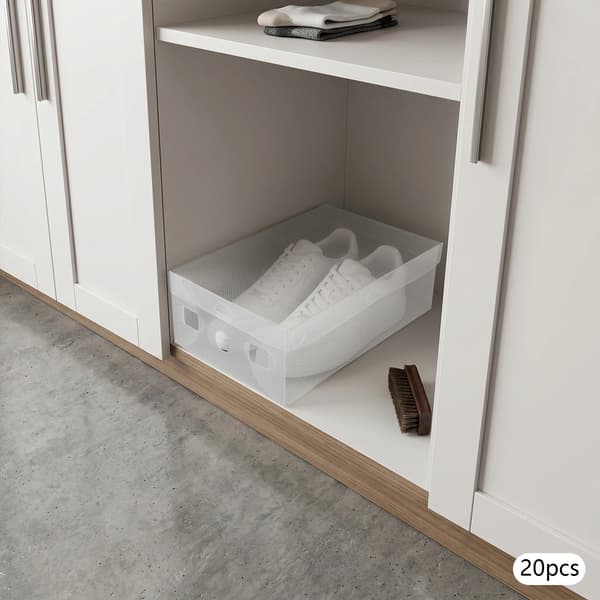 Skoopbevaringsboks, Ventileret, Stabelbar Design,HVID