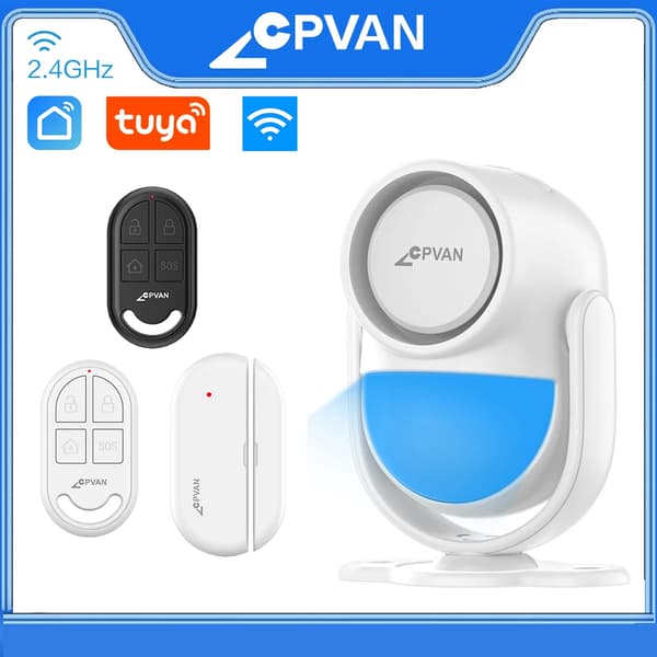 Rörelsedetektor Alarm, Högkänslig Sensor, 120dB Ljud,Kit A Vit