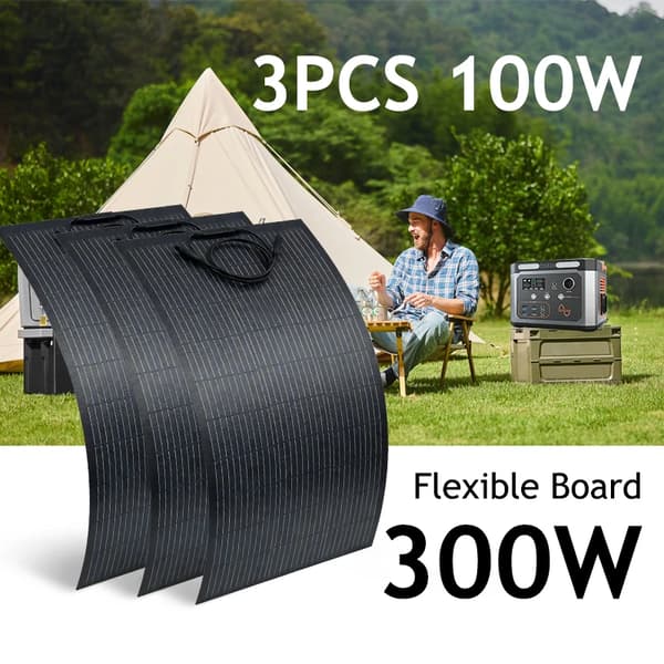 Solpanel, Flexibel Design, Vattentät Konstruktion,Flexibel 3PCS 100W