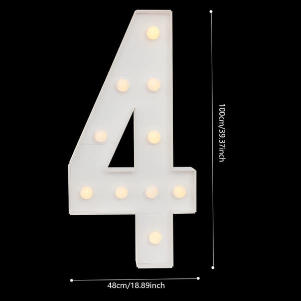 Lysende Nummer Dekoration, Gulvstående, Energi Effektive LED,4