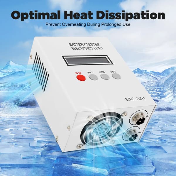 Batterikapacitetstestare, Precision Lasttest, LCD-display,Off White