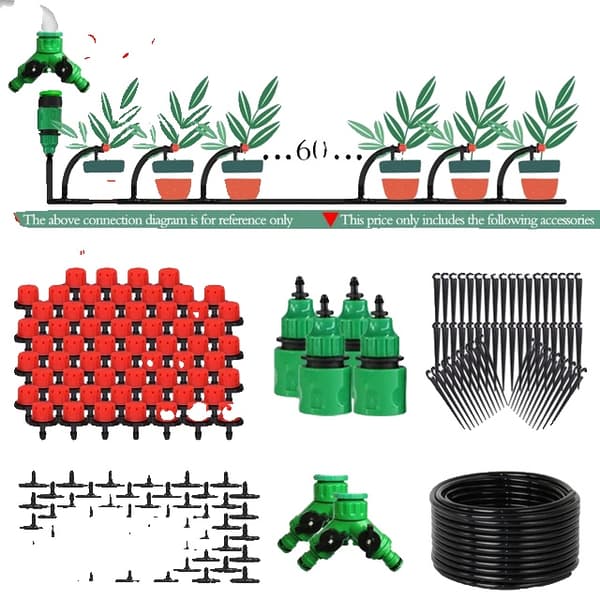Automatisk bevattningssystem, justerbar längd, mikrospray-kit, 50m Kit