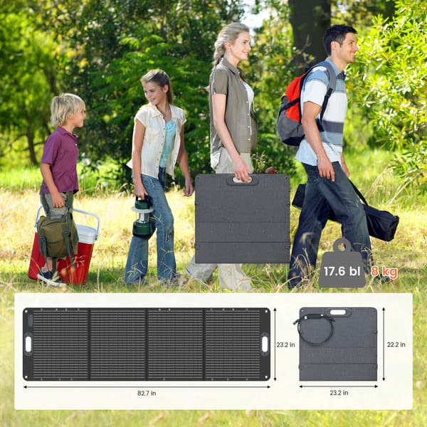 Solpanel, Bærbart Design, Høj Konverteringseffektivitet,SPC200 Sæt, 20.5V, 200W