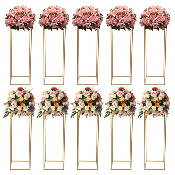 Blomsterställset, 10-delars metallcenterpiece, elegant design,Guld