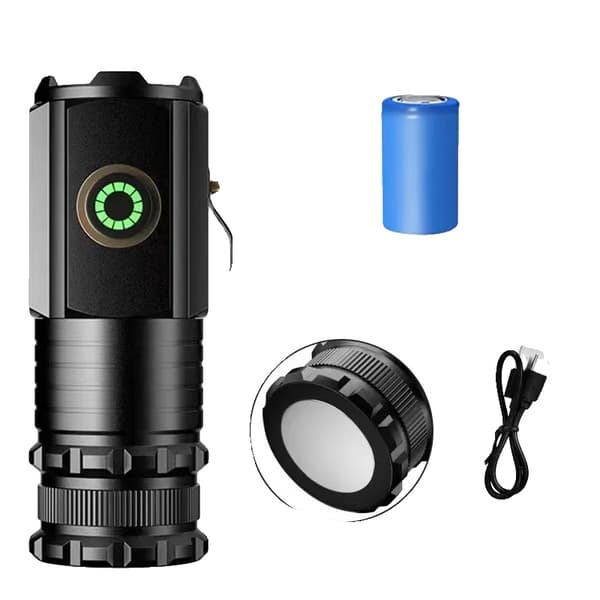 LED-taskulamppu, ladattava, vedenkestävä,A