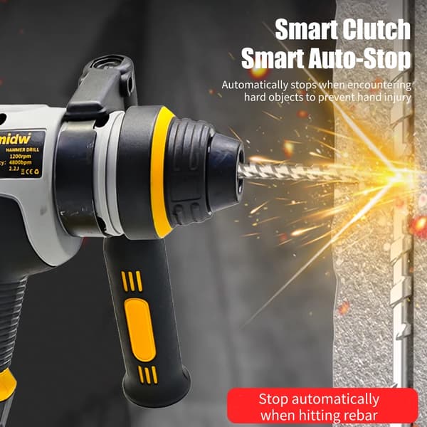 Rotary Hammer, 4800 BPM Slagfrekvens, SDS-PLUS Chuck,1 batterisæt