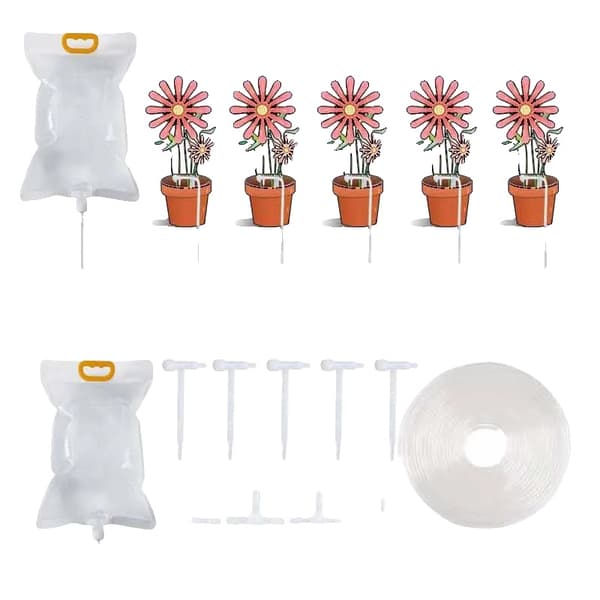 Växtbevattningspåse, Justerbar Dropphastighet, Hållbart Plastmaterial,5 m 5 regulator