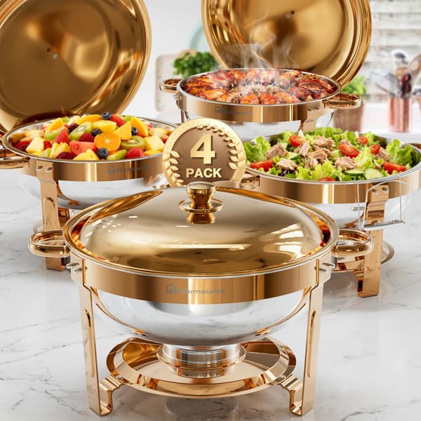 Chafing Dish, 5 Quart Kapacitet, Letvægtsdesign,4Pakke