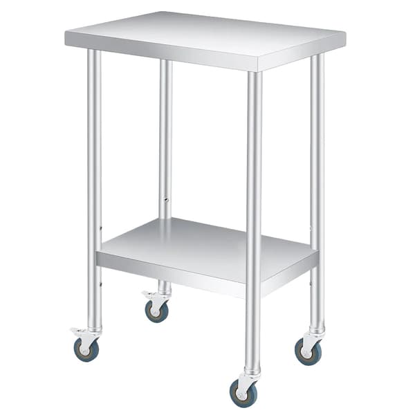 Forberedelsesbord, Heavy-Duty Rustfrit Stål, Justerbar Underskuffe,12x24 tommer