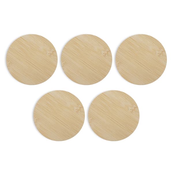 Vinglasunderlag, Bambusmateriale, 127 mm diameter, Egnet til vinglas, Rund form, Dobbeltbrugsdesign