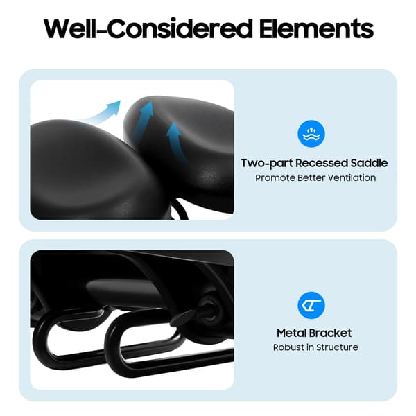 Cykelsæde, Ergonomisk Design, Stødabsorbering,sort