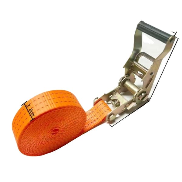 Cargo Remme, Højstyrke Polyester, Bredde 2,5 cm, Længde 6 m, Sikker Trækstyrke 1 ton, Orange Farve