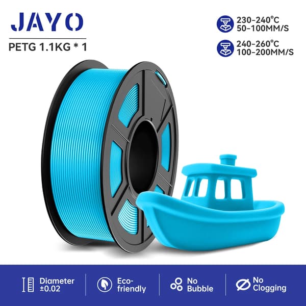 3D-printer filament, PETG-material, høj sejhed,PETG Himmelblå