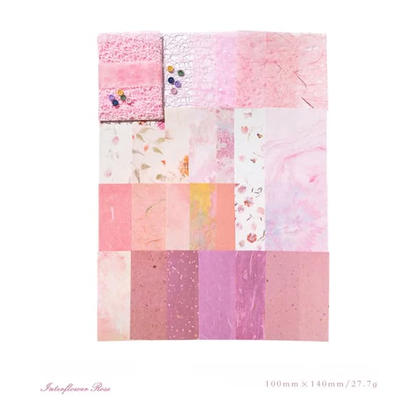 Scrapbookmaterial, Handgjort Texturerat Papper, Blandat Set,Rosa Serien