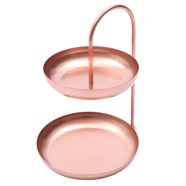 Fruktkorg, 2-nivådesign, robust järnkonstruction,Roséguld