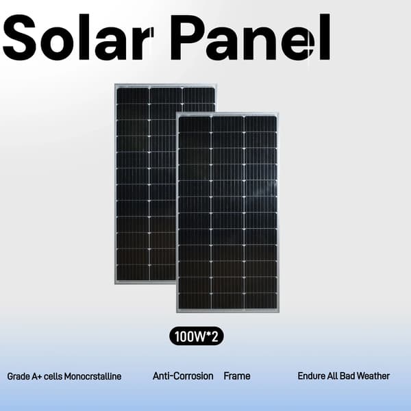 Solpanel, Holdbar Konstruktion, Høj Effektivitet,100w   2stk