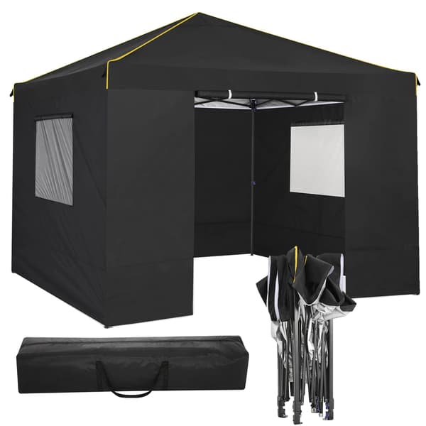 Gazebo, Vandtæt, Udskiftelige Sidevægge,Sort