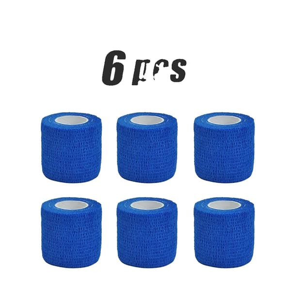 Elastisk sammanhållande bandage, 4,8 m längd, idealisk för stöd och kompression,A0170-blå 6 st, 5cmx4.8m-d
