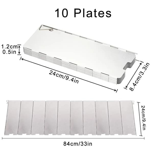 Vindskydd, Bärbar Design, Hållbar Aluminiumlegering,10 Tallrikar