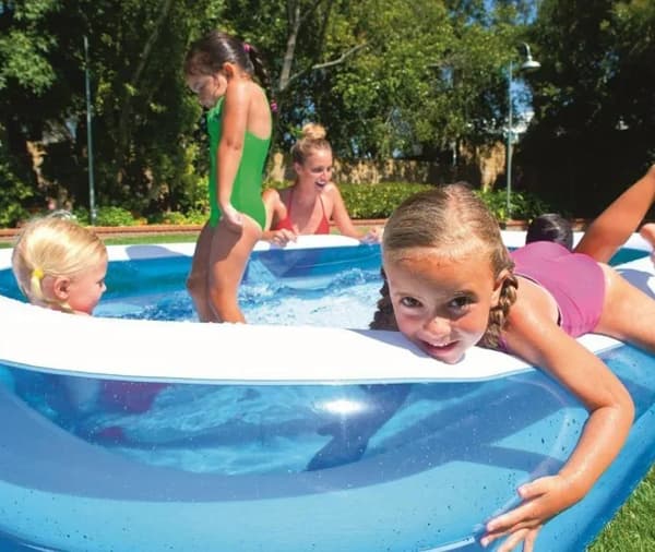 Uppblåsbar Swimmingpool, Hållbart PVC-material, Rymlig Design,2.6M