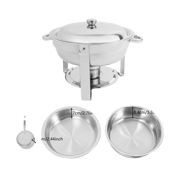 Chafing Dish, Rostfritt Stål, 4-delars Set,Silver