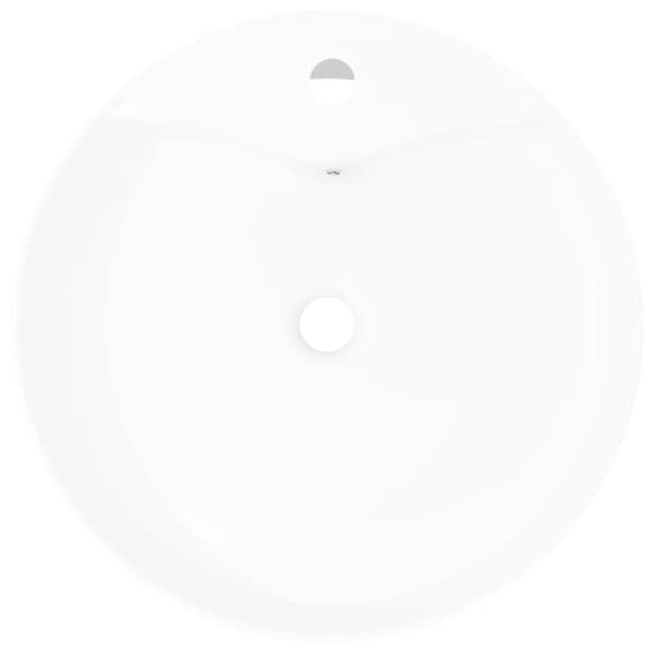 Vaskeskål, Keramisk Materiale, 47 cm Diameter, 16 cm Højde, Overbord Installation, Overløbsfunktion