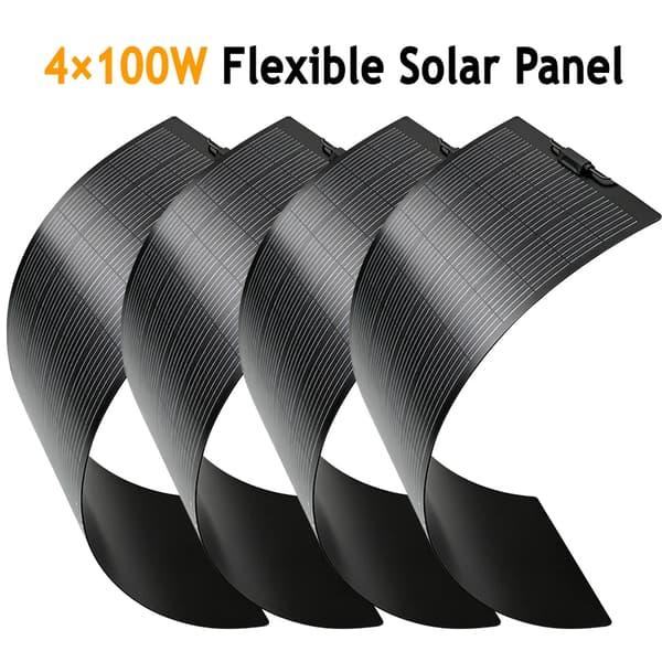Solpanel, Flexibel Design, Hög Effektivitet,4PCS 100W
