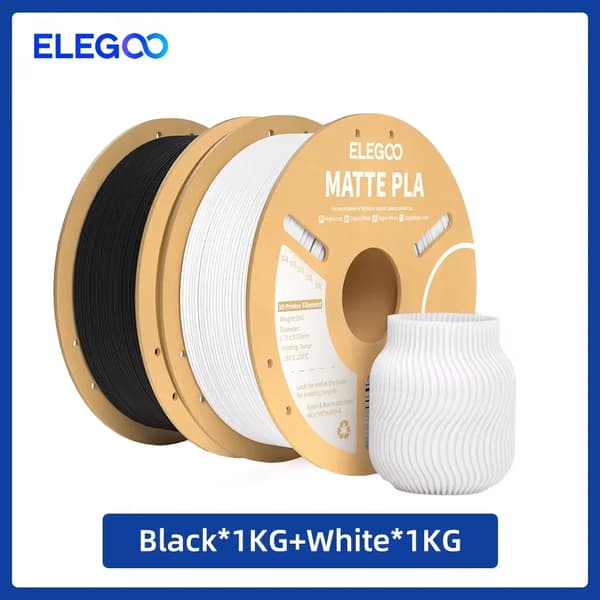 PLA Filament, Matt Finish, 1kg Spool, Blandad A 2kg
