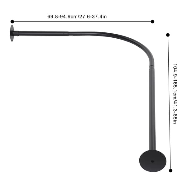 Duschdraperistång, Justerbar Längd, L-formad Design,svart