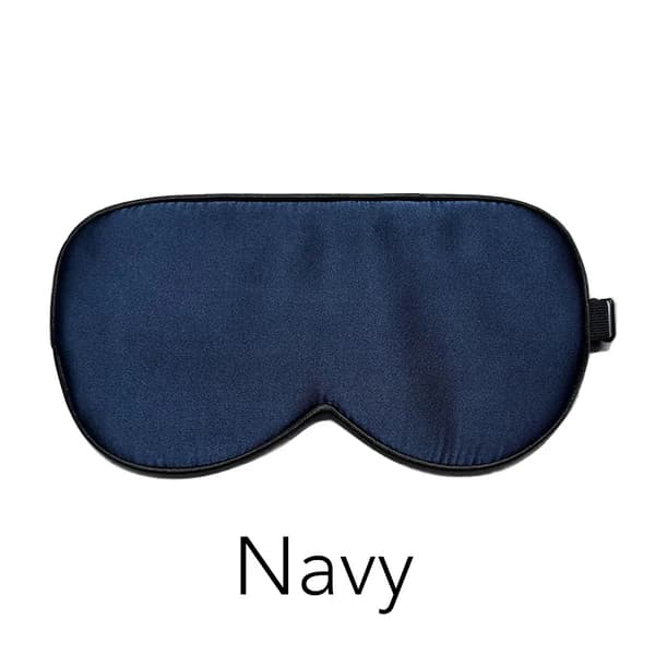Sovmask, 100% Morbärsilke, Justerbart Band,Marinblå