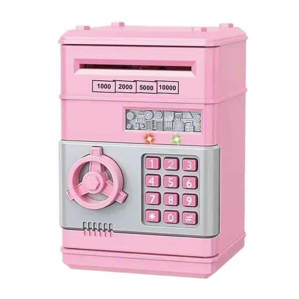 Elektronisk Spargris, Automatisk Mynträkning, Säker Låsfunktion,Rosa