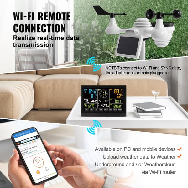 Vejrstation, Wi-Fi-forbindelse, Solenergi,YT60234