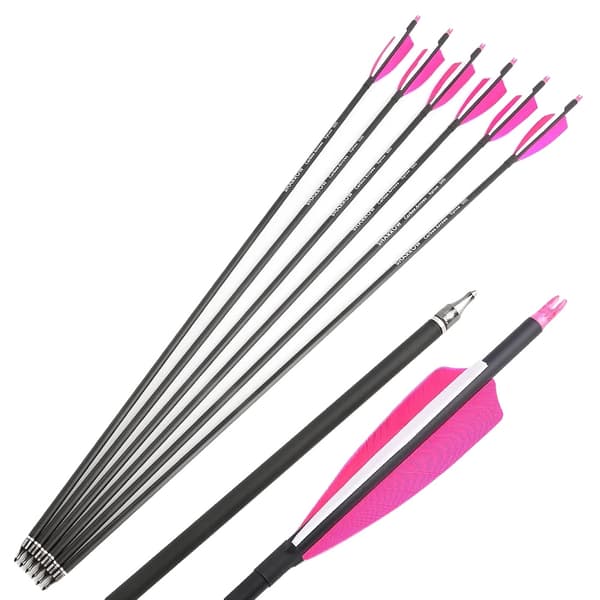Hållbara kolfiberkompositpilbågar, 12-pack, 30 tum,Rosa