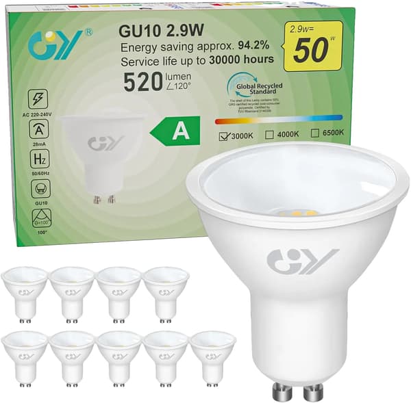 LED-lamppu, 520 lumenia, energiatehokas,Lämmin valkoinen