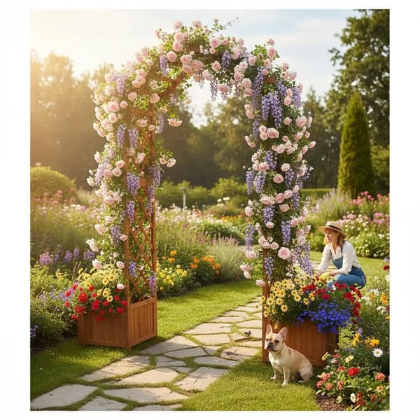 Havepergola, Solid Fyrretræ, Vejrbestandigt Design,Khaki
