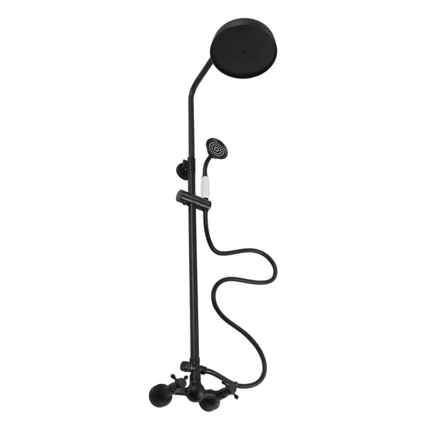 Duschsystem, takdusch och handdusch, elegant design,svart, G1/2