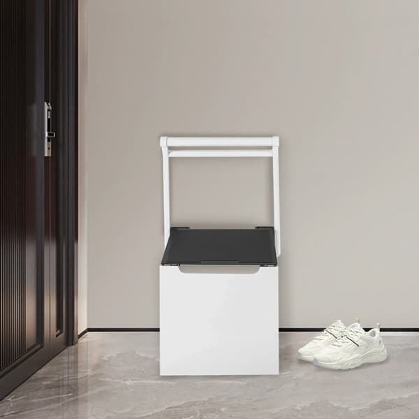 Duschstol, Fällbar Design, Bekväm Dämpad Sittplats,Vit