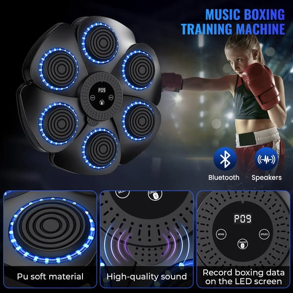 Musik Bokse Maskine, 9 Hastighedsindstillinger, Bluetooth Forbindelse,sort