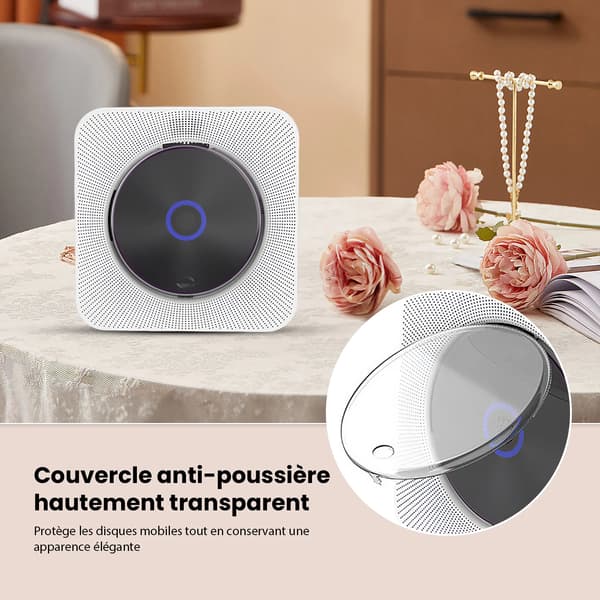 CD-spelare, Bluetooth-anslutning, stöder USB- och TF-kort, HIFI-högtalare, LED-display, flerfärgsalternativ